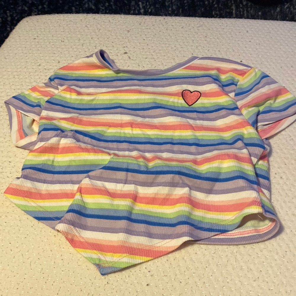 Rainbow medium crop top